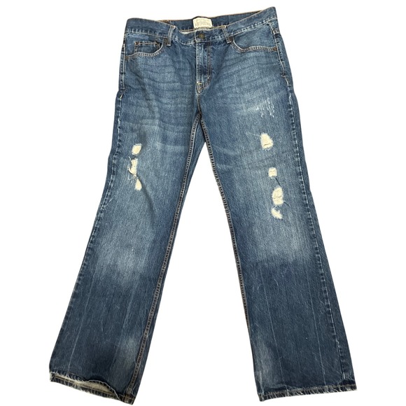 Aeropostale Mens Driggs 36/32 Slim Bootcut Blue Jeans - Picture 1 of 8